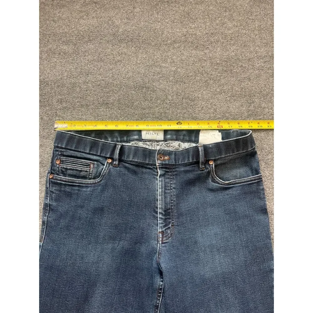 Hiltl Dude Mens Slim Straight Blue Stretch Denim Premium Luxury Jeans Size 38x32